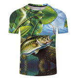 2019 new men's brand 3d printed T-shirt, fun fish print super men's T-shirt