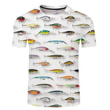 2019 new men's brand 3d printed T-shirt, fun fish print super men's T-shirt