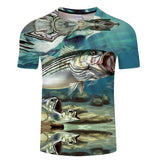 2019 new men's brand 3d printed T-shirt, fun fish print super men's T-shirt