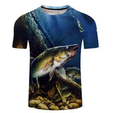 2019 new men's brand 3d printed T-shirt, fun fish print super men's T-shirt