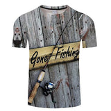 2019 new men's brand 3d printed T-shirt, fun fish print super men's T-shirt