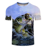2019 new men's brand 3d printed T-shirt, fun fish print super men's T-shirt